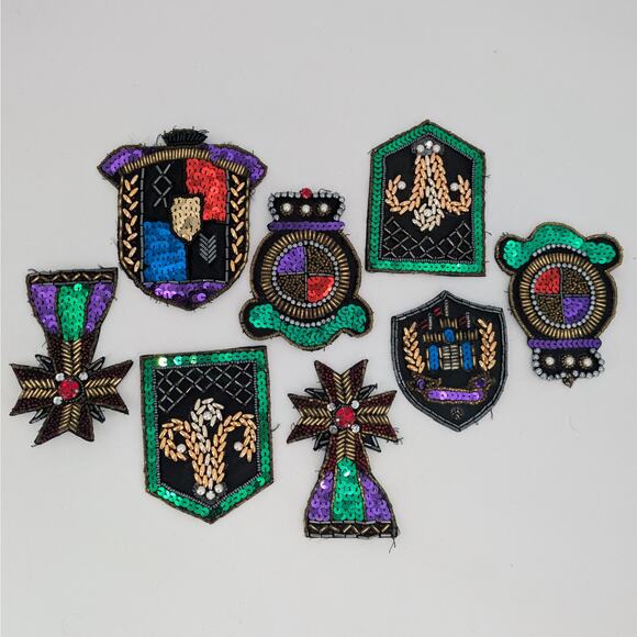 Marisa Christina Sequin Military Style Patches Shield Badge Emblem Appliques - Picture 12 of 15